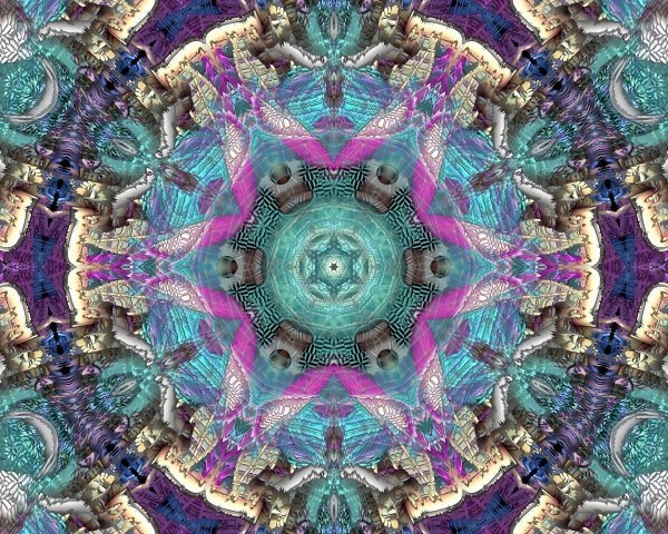 Kaleidoscopic Fractal Pattern with Central Star Design