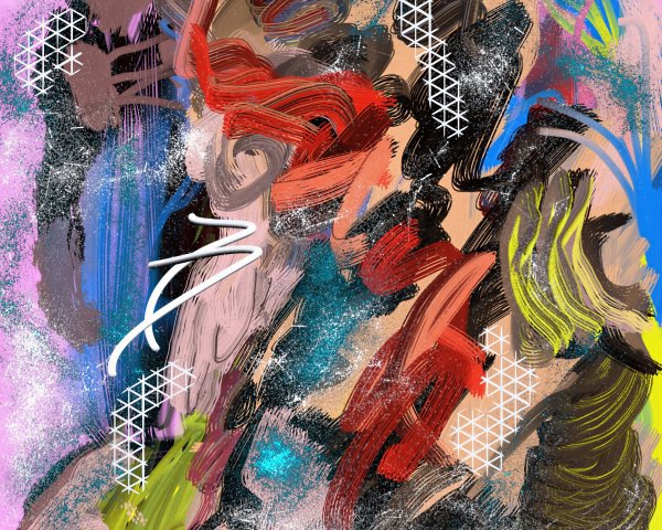 Vibrant Abstract Digital Painting with Dynamic Brushstrokes