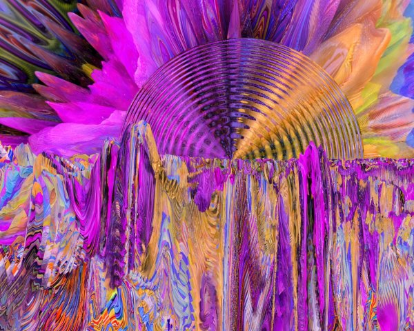 Vibrant Abstract Composition with Swirling Patterns