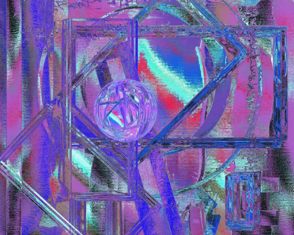Vibrant Abstract Image with Geometric Shapes and Textures