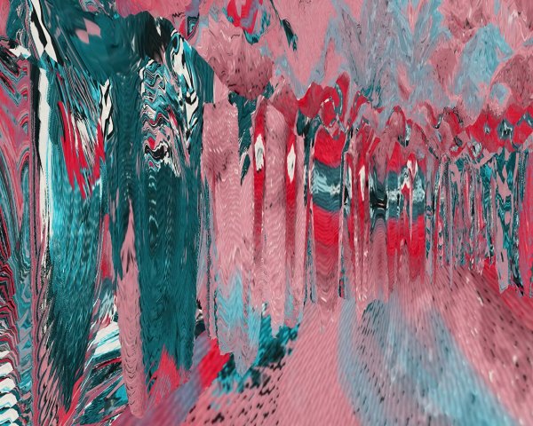 Vibrant Abstract Digital Landscape with Swirling Patterns