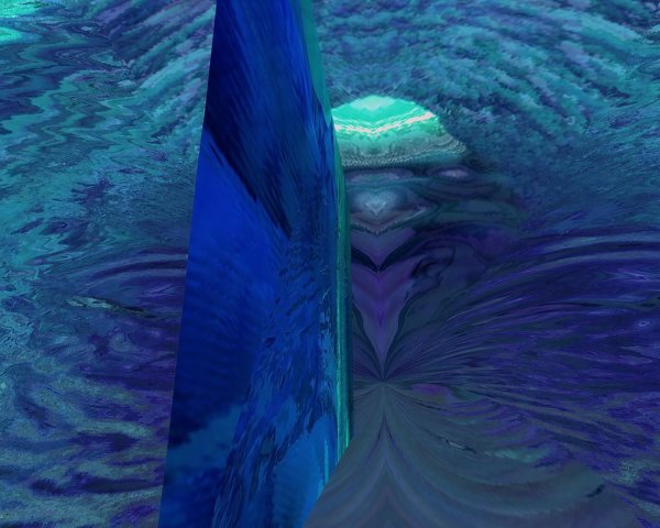 Abstract Swirling Landscape in Blue and Purple Tones