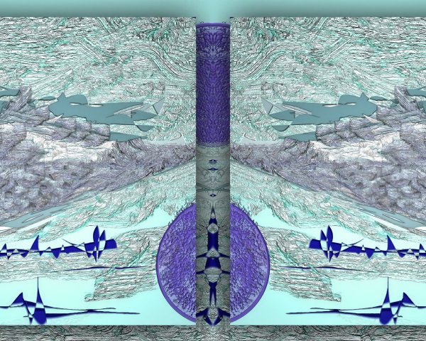 Surreal Landscape with Open Book and Abstract Patterns