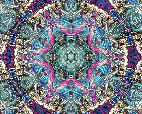 Vibrant Symmetrical Mandala Design with Intricate Patterns
