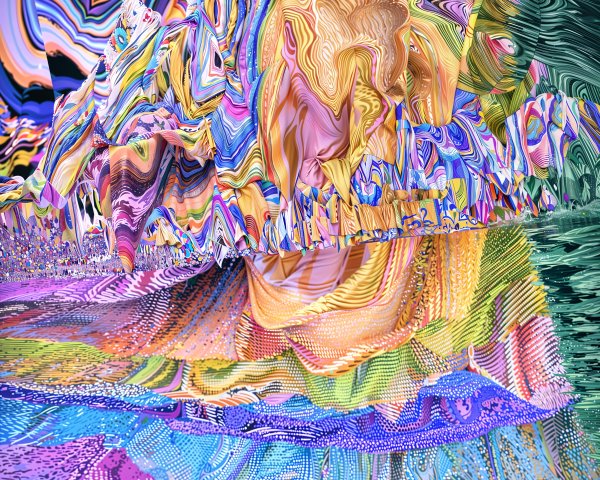 Vibrant Abstract Composition with Intricate Patterns