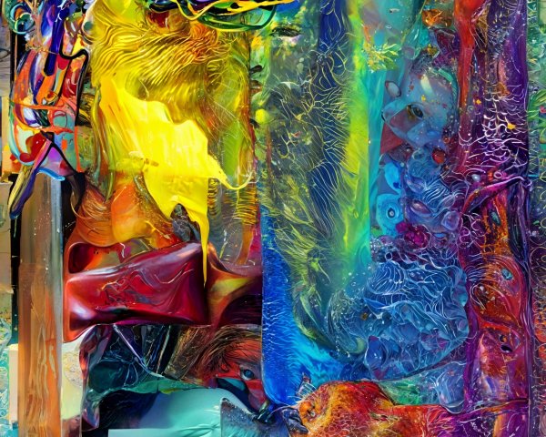 Abstract Composition with Vibrant Colors and Shapes
