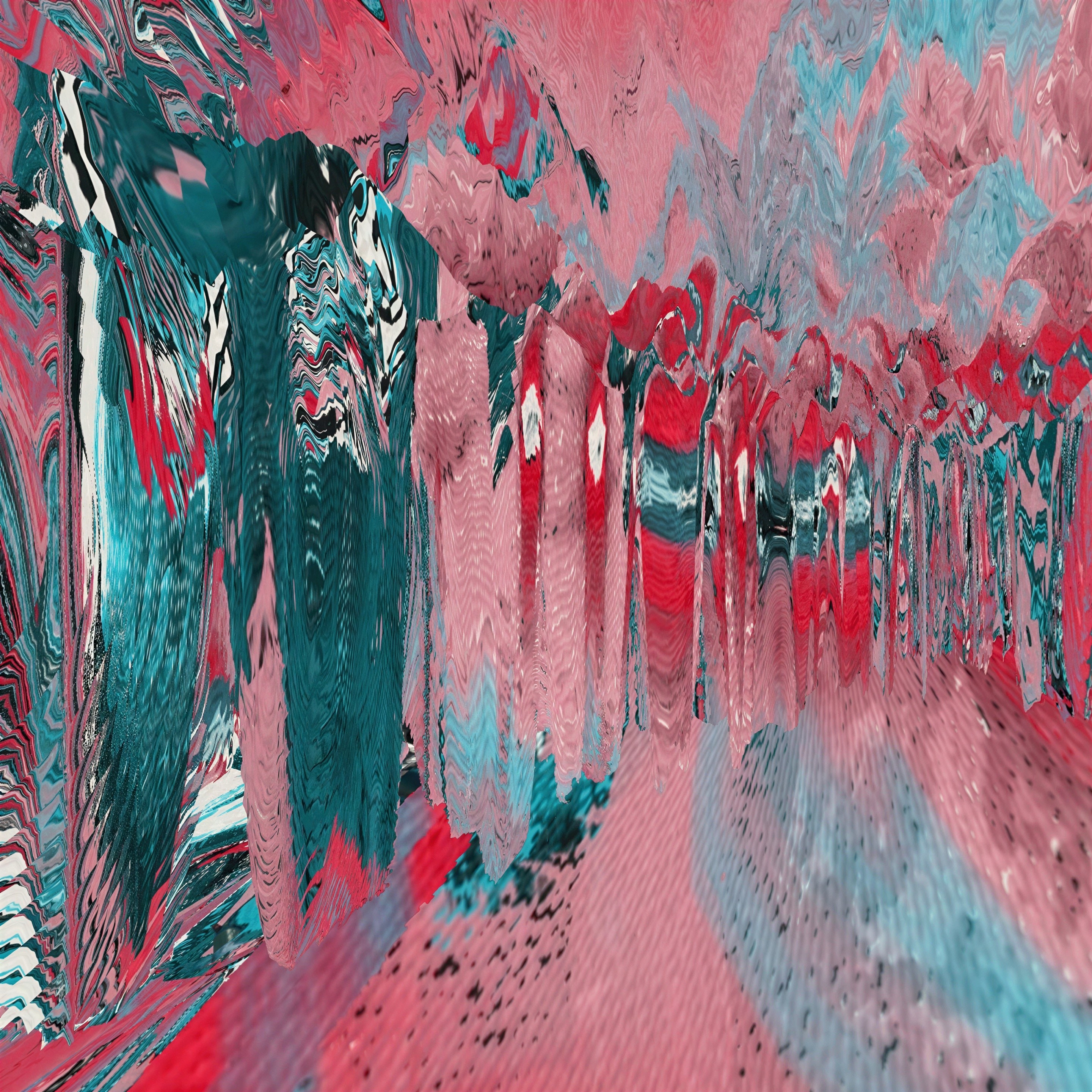 Vibrant Abstract Digital Landscape with Swirling Patterns