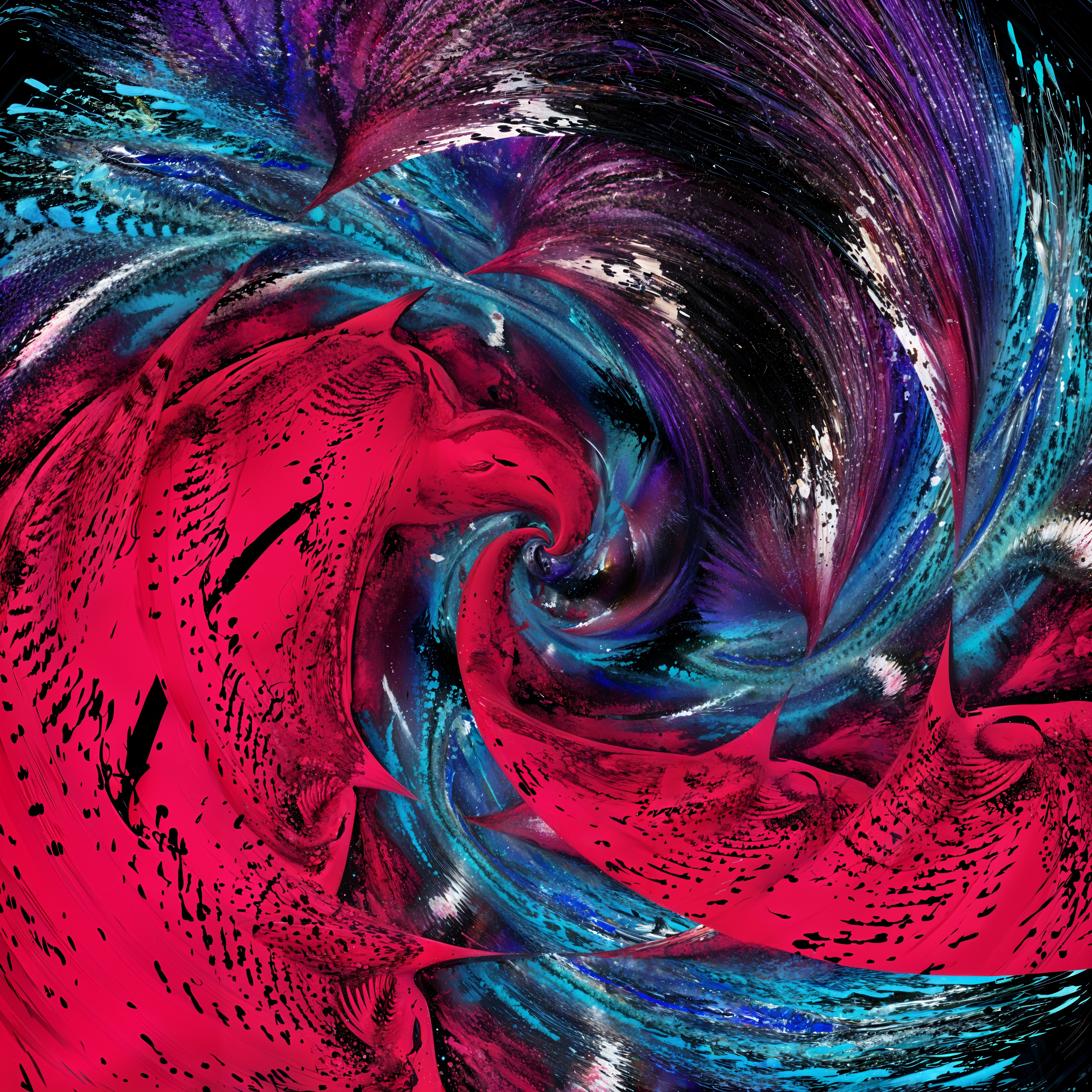 Vibrant Abstract Design with Swirling Patterns