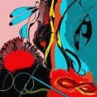 Abstract Composition with Vibrant Colors and Shapes