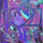 Vibrant Abstract Image with Geometric Shapes and Textures