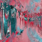 Vibrant Abstract Digital Landscape with Swirling Patterns