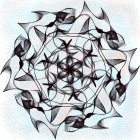 Intricate Black Ink Mandala Spiral Drawing on White Background