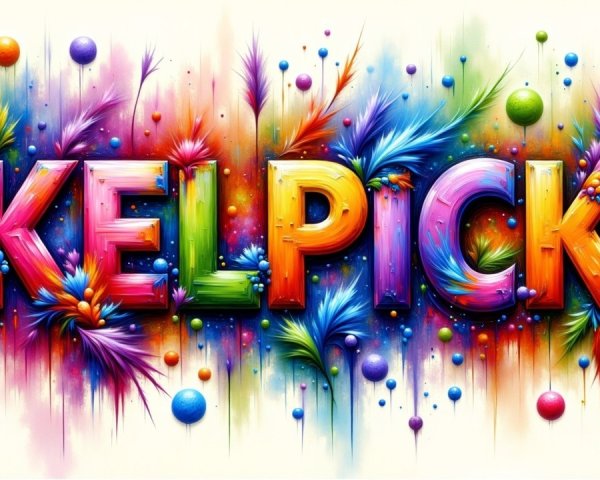 Colorful "KELPICK" Design with Vibrant Hues