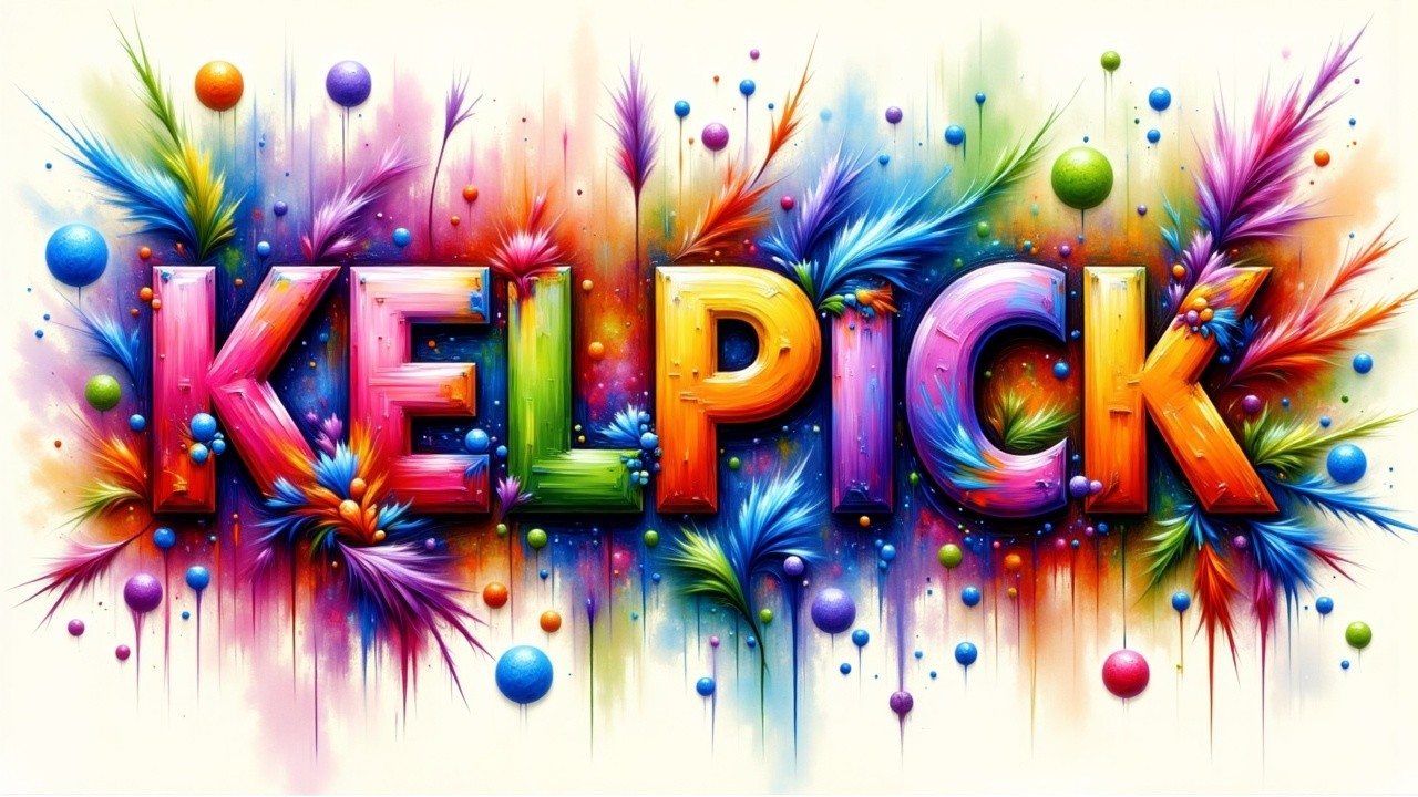 Colorful "KELPICK" Design with Vibrant Hues