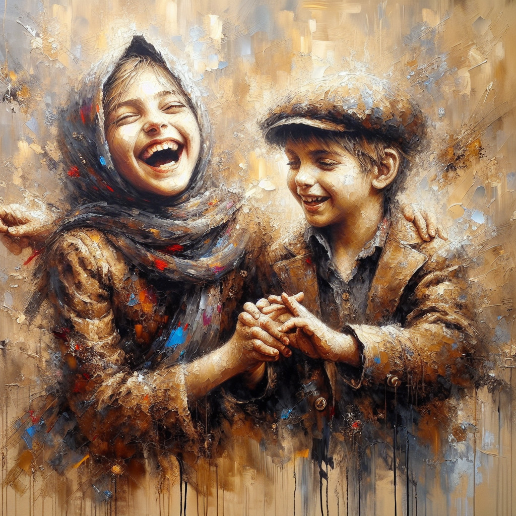 Cheerful Children Interacting in Vibrant Setting