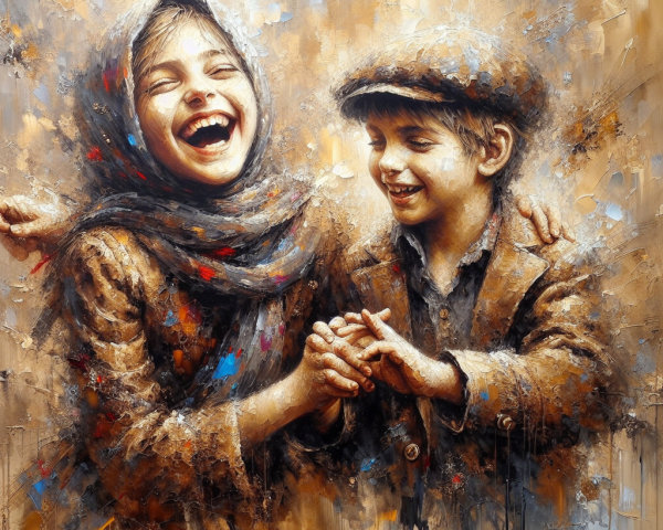 Cheerful Children Interacting in Vibrant Setting