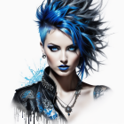 Portrait of a Young Woman with Artistic Hairstyle