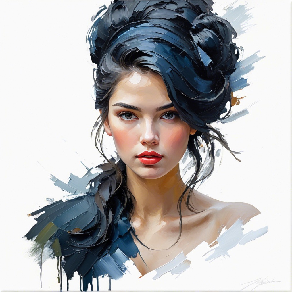 Portrait of a Young Woman with Artistic Hairstyle