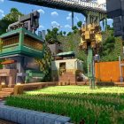 Futuristic cityscape with avant-garde buildings and nature