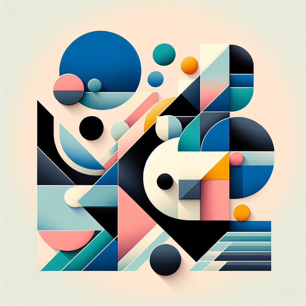 Abstract Composition of Geometric Shapes and Colors