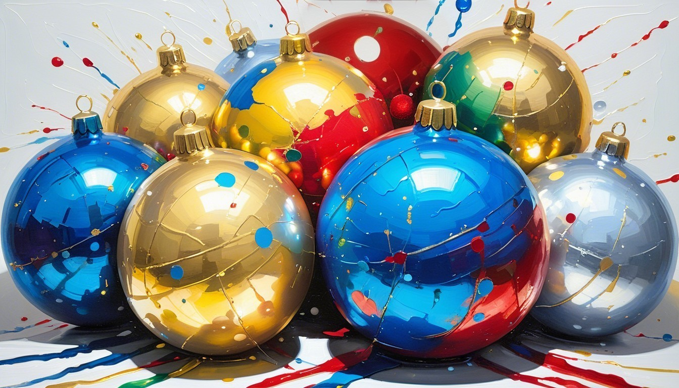 Vibrant Christmas Ornaments in Festive Colors