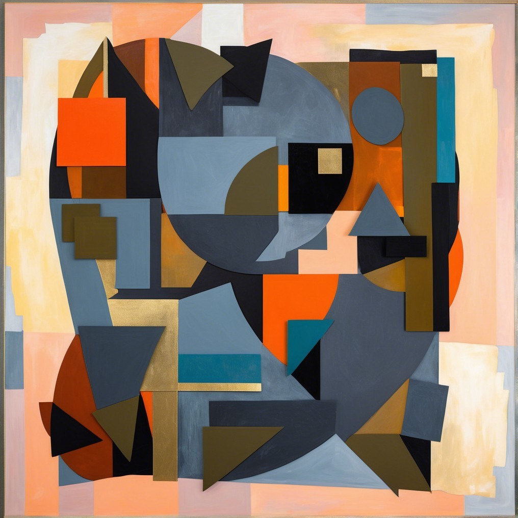 Dynamic Geometric Shapes in Bold Colors and Textures