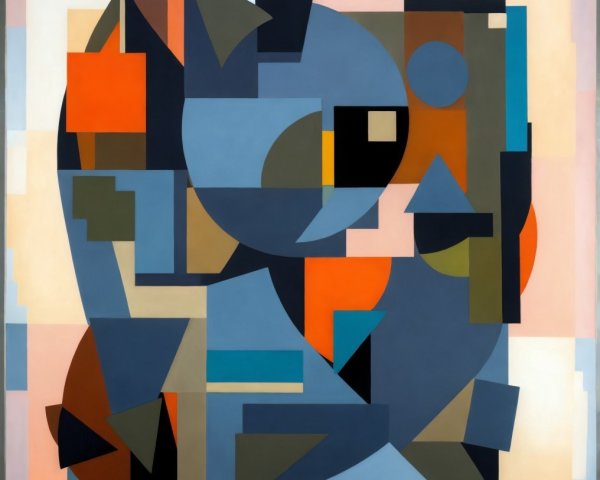 Abstract Geometric Composition in Muted Tones