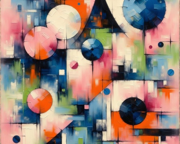 Abstract Composition with Bold Colors and Geometric Shapes