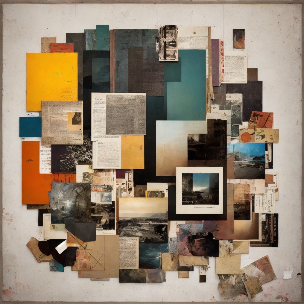 Collage of Vintage Photos and Textured Papers