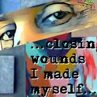 Fragmented Digital Painting of a Human Eye and Abstract Background