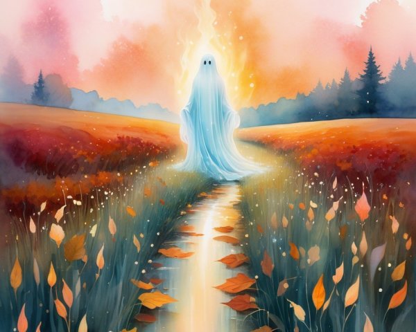 Serene Autumn Landscape with Ethereal Glow