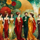 Diverse Group Celebrates Christmas with Gifts and Decor