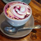 Styled Hot Cocoa with Festive Decorations and Background