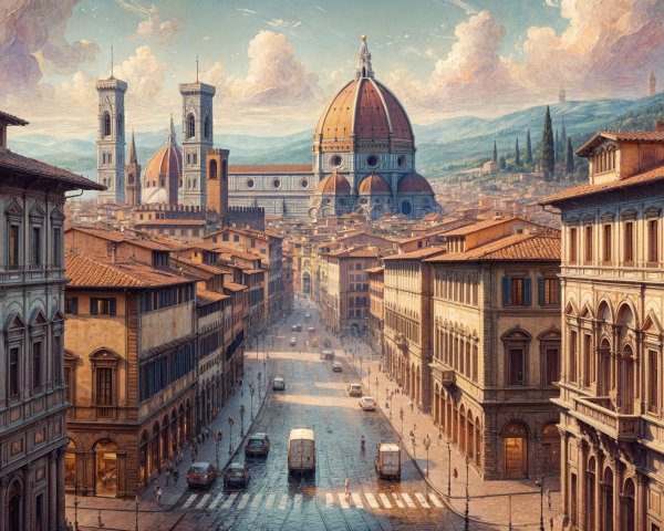 Picturesque View of Florence with Iconic Duomo