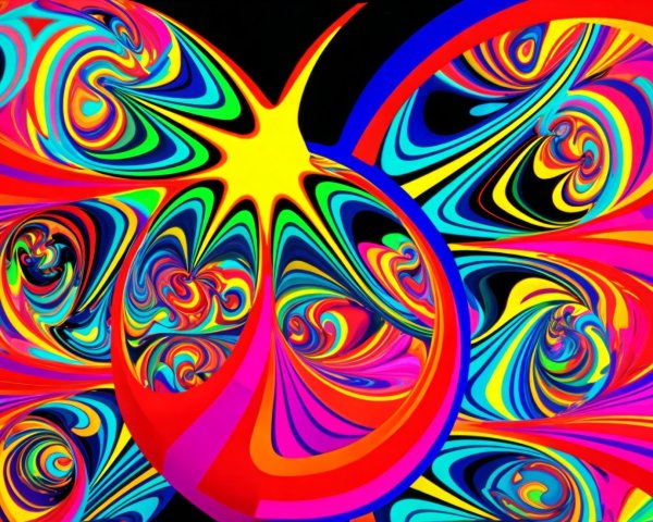 Vibrant Abstract Design with Swirling Patterns