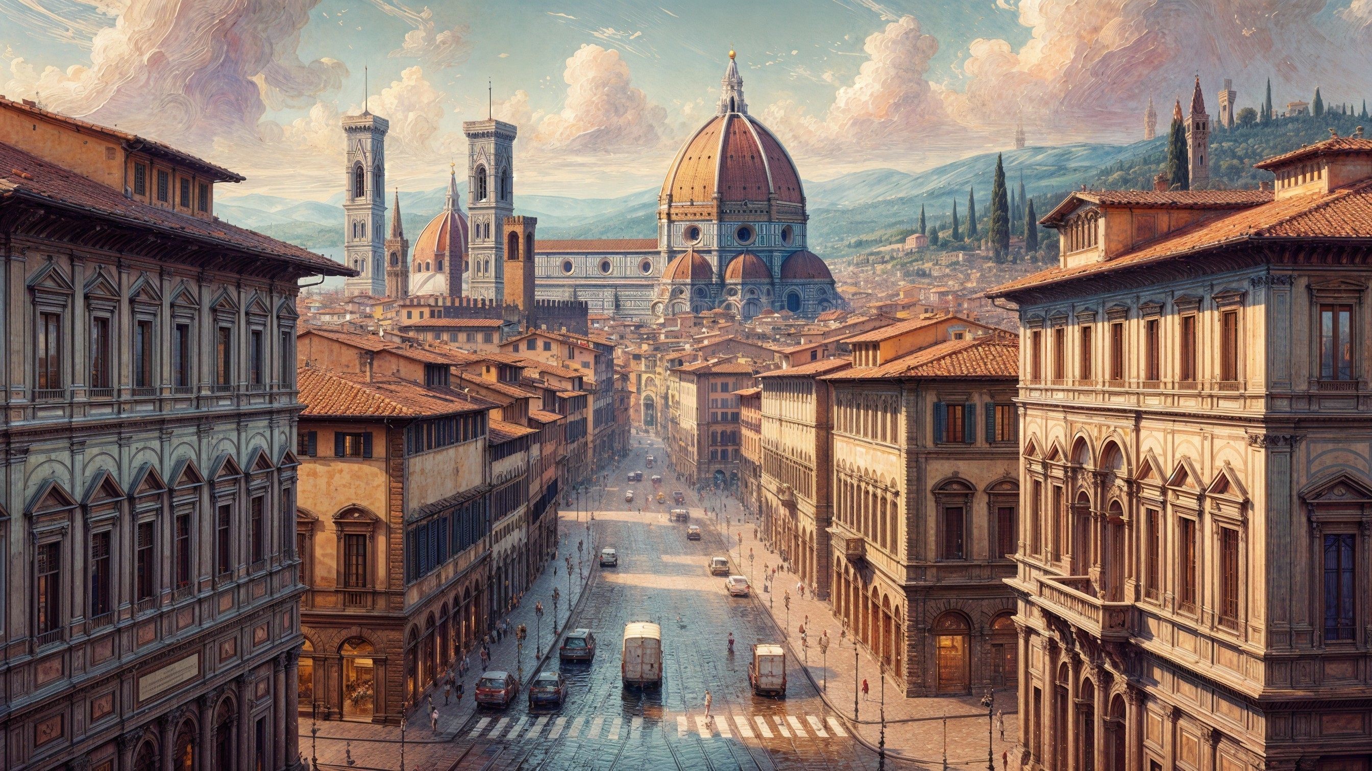 Picturesque View of Florence with Iconic Duomo