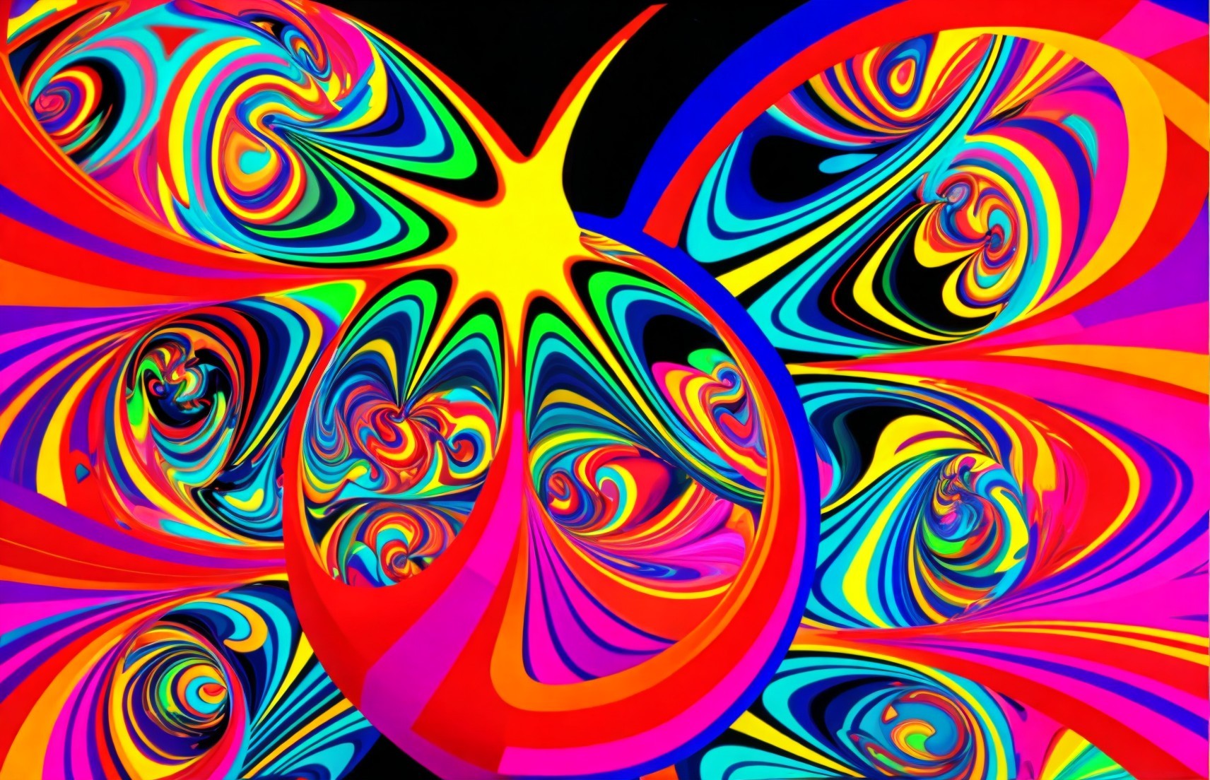 Vibrant Abstract Design with Swirling Patterns