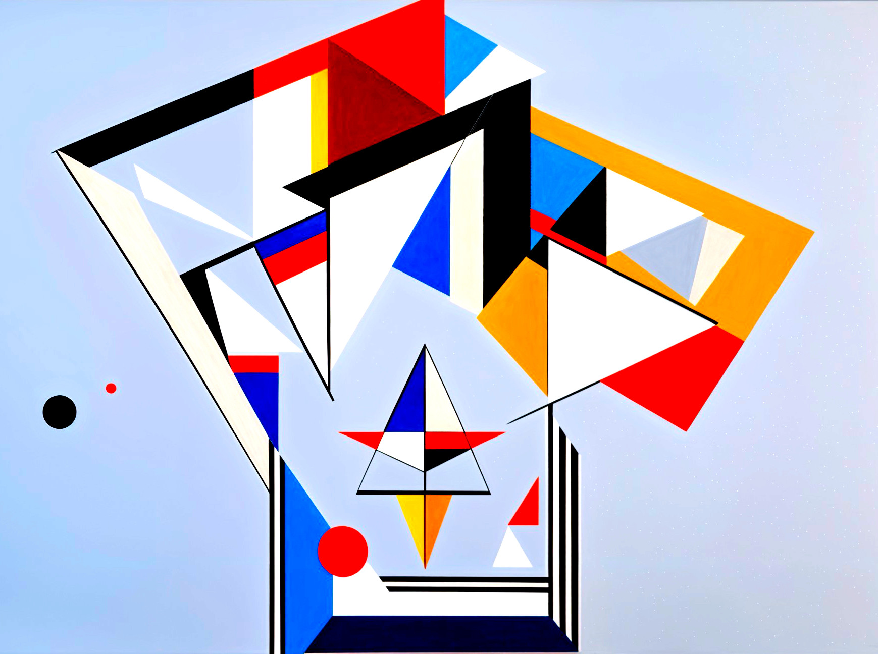 Abstract Composition of Geometric Shapes and Colors