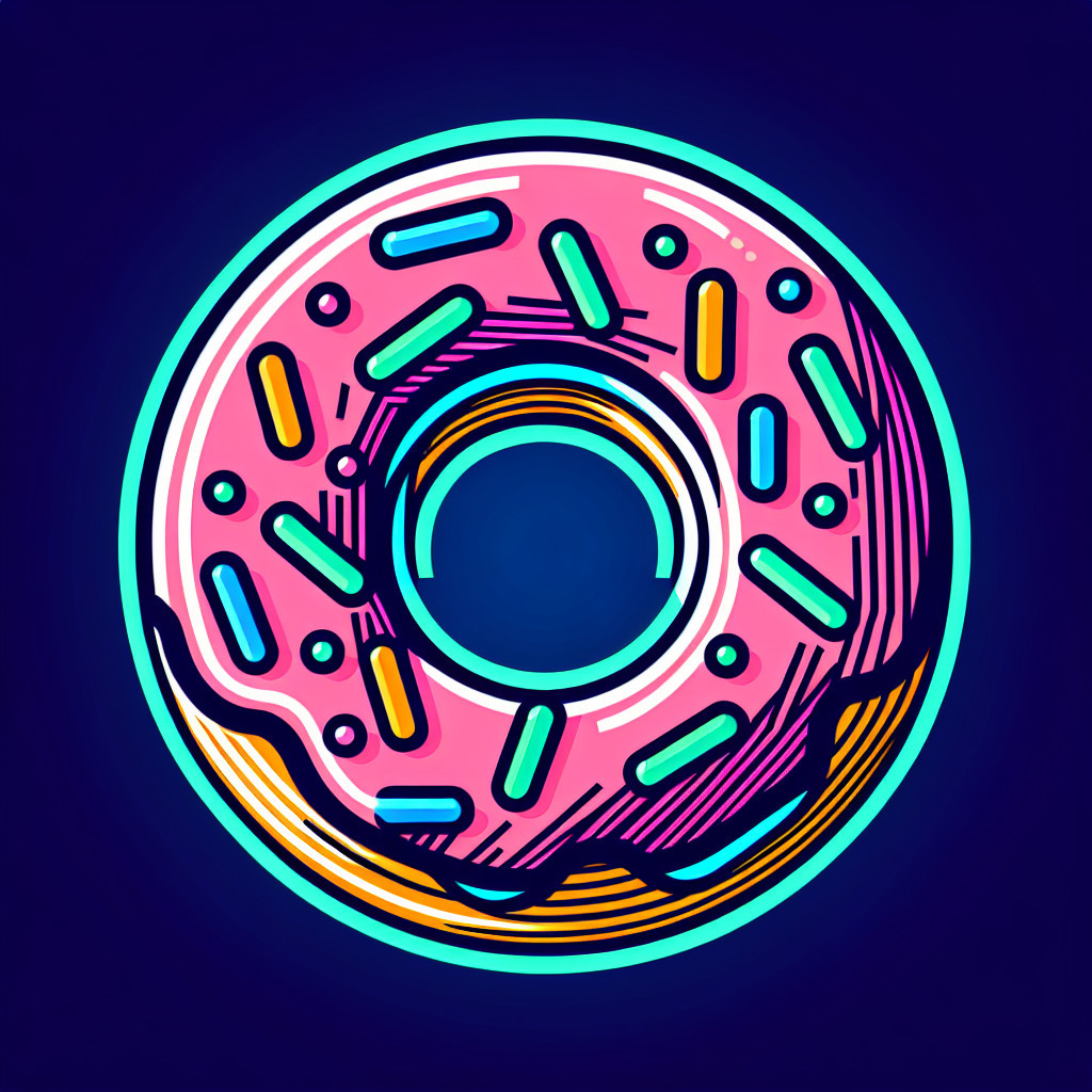 Vibrant Donut with Pink Icing and Colorful Sprinkles