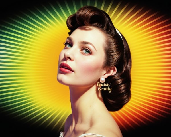 Glamorous Retro Portrait of a Woman with Dark Curls