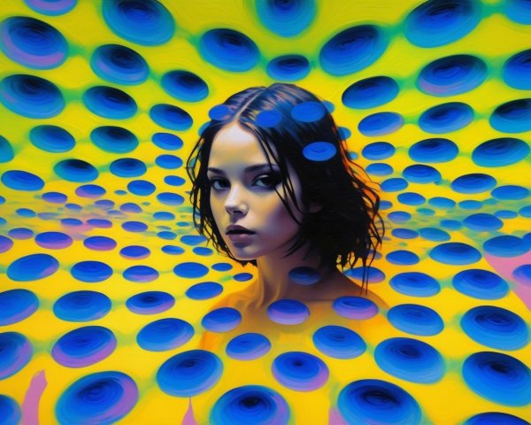 Contemplative Woman Against Vibrant Yellow Background