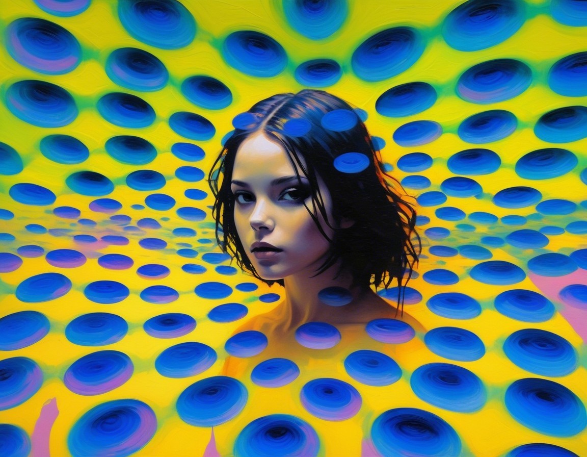 Contemplative Woman Against Vibrant Yellow Background