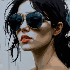 Abstract Portrait of Woman with Bold Features