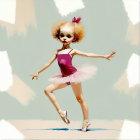 Young Ballerina in Pink Tutu on Stage