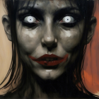 Haunting portrait of a woman with eerie features