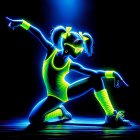 Luminescent Figure in Dark Environment with Ethereal Glow