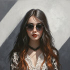 Young woman with ombre hair and vintage fashion style