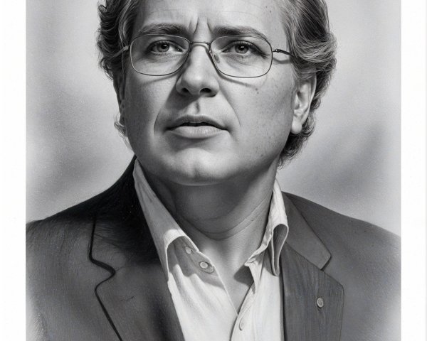 Portrait of a middle-aged man in a blazer with glasses