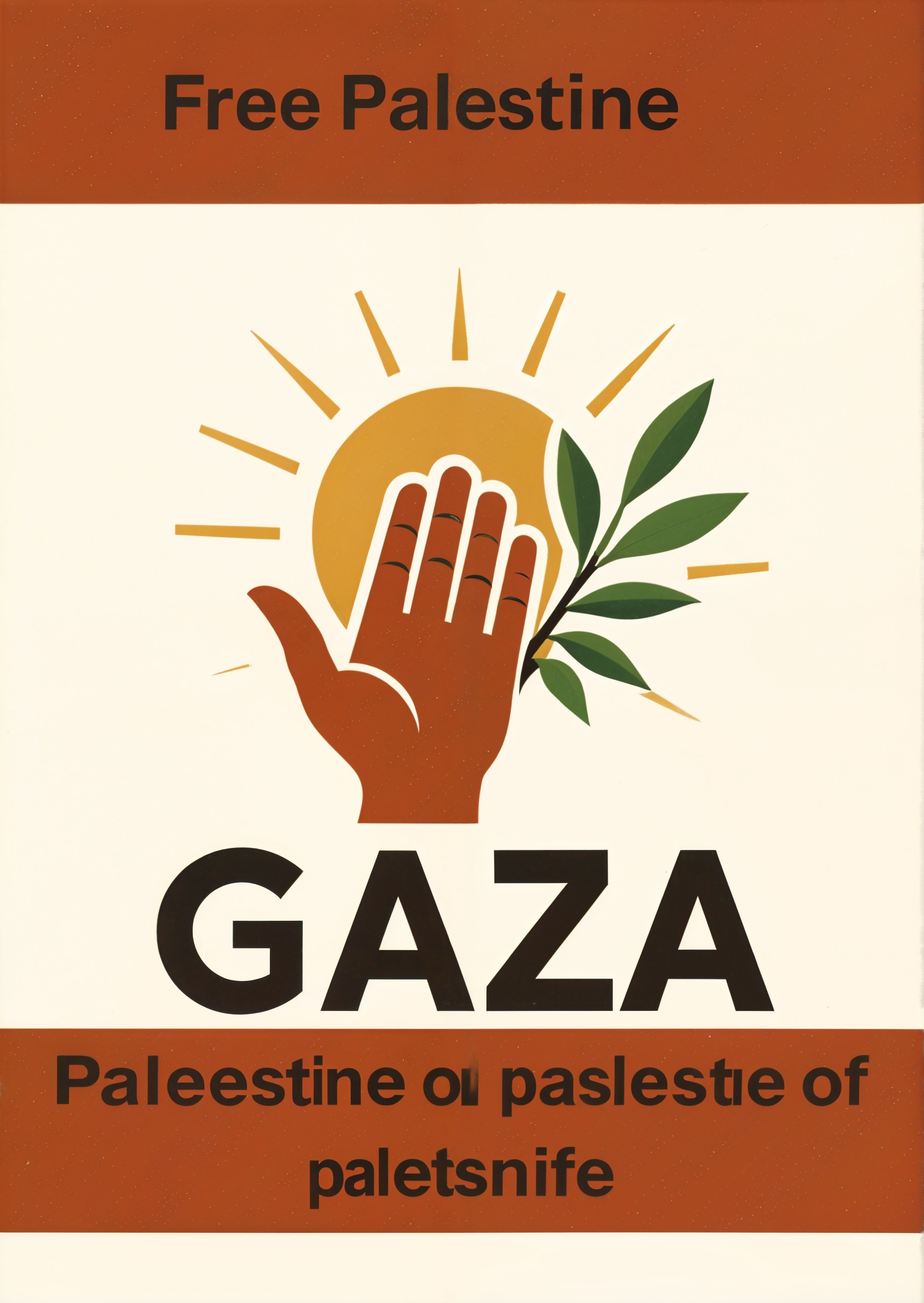 Stylized Hand from Sun Symbolizing Peace and Support