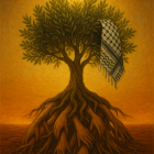 Solitary Tree at Sunset with Lush Green Canopy